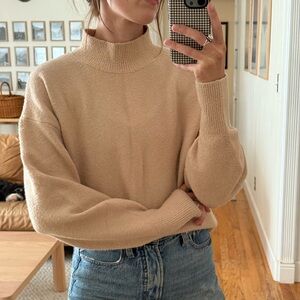 Cozy Beige Mockneck Sweater